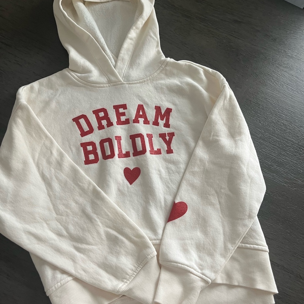Old Navy Cream Hoodie with Red Print - Picture 2 of 6
